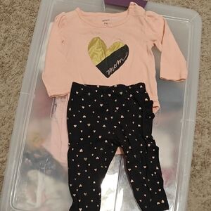 Carter's Pink and Gold Heart Set